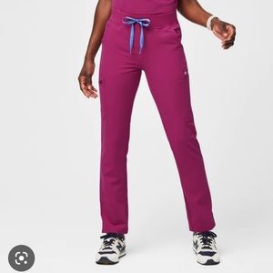Figs Yola Skinny 2.0 Yoga Waist Raspberry Sorbet